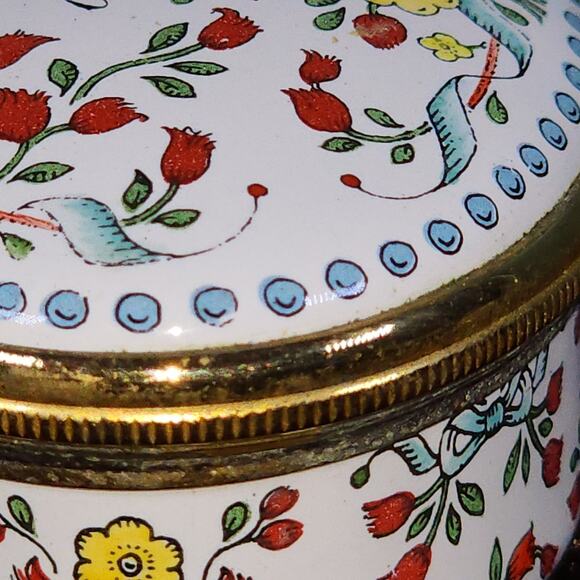 Charming Halcyon Days With Our Love Trinket Box - Floral Enamel Jewelry Keepsake - Picture 8 of 10